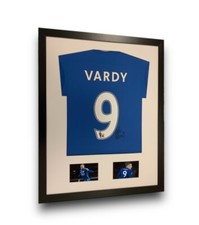 Frame For Signed Football Shirt Black Frame White Mount with 6x4 photo cut outs