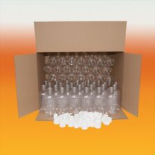330ml Small Clear PET Plastic Bottles With White Caps - Box Of 70