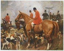 Meet at the Crossroads Alfred Munnings hunting print in 11 x 14 mount