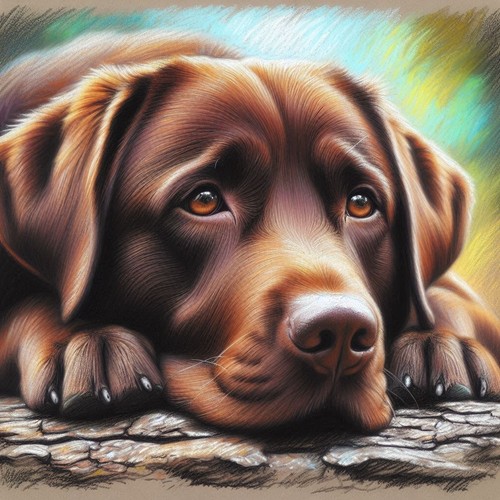 Chocolate labrador cross - labrador, (40)