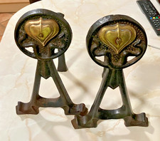 GOOD HONEST  PAIR OF CAST IRON