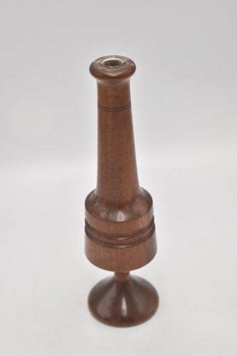 Vintage dark wood bud vase - wood,