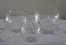 Clear Glass Flower Round Ball Bubble Vase Fish Bowl Table Centerpiece 15/20/25cm
