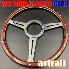 Astrali®  Wood 15" slotted  steering wheel compatible with Moto-lita Boss .