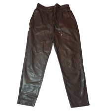 Ladies Faux Leather Trousers Dark Brown Jeggings Style Women's Pant W26- 28 L 26