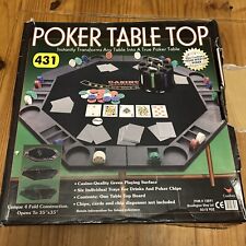 Foldable poker table top for 6 players with cup holders 