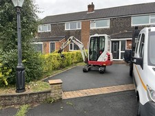 Mini Digger Dumper Tractor Jcb Takeuchi Driveway With Driver Patio Fencing