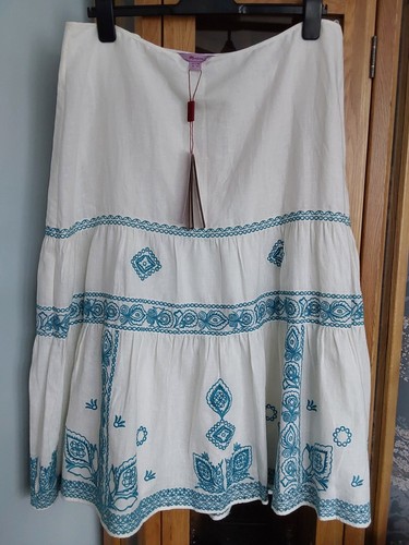 Ladies white monsoon skirt - white,