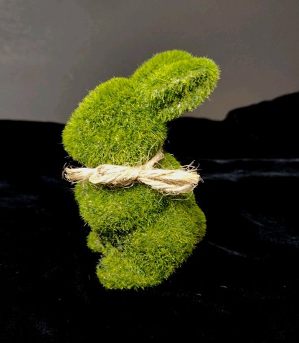 Green topiary flocked bunny - topiary,