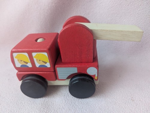 Toy van wooden fire - toy,