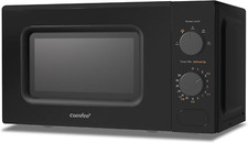 COMFEE' Black Compact Microwave Oven 700W with Manual Control - 20L Countertop M