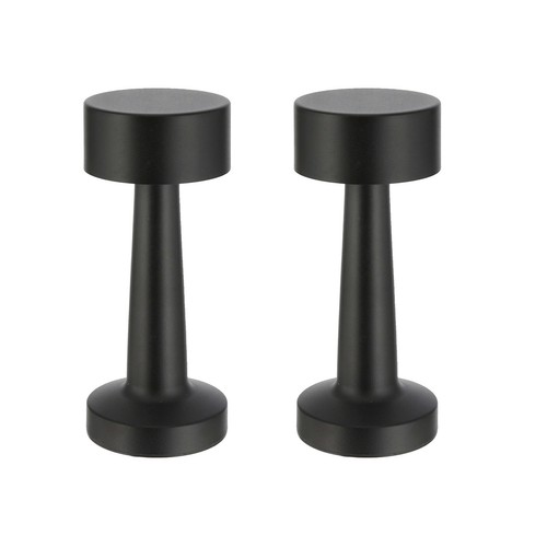 Battery table lamp black - 2x,