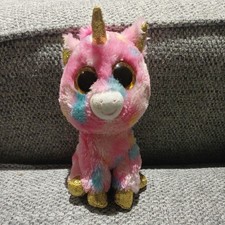 Ty Silk Fantasia Unicorn Rainbow Multicolour Soft Plush Toy 7” 