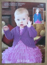 Sirdar Snuggly Baby Bamboo DK Knit Pattern 1466: Baby/Child's Cardigans: 0-7yrs
