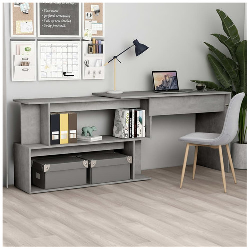 Desk concrete grey 200x50x76 - grey,