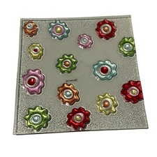 Glass Serving Plate Flowers