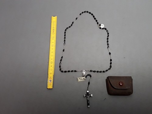 Old rosary white - white, beads