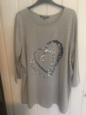 LADIES TUNIC FROM BON MARCHE …SIZE 20 In  GREY/SILVER SEQUINS….NEW WITHOUT TAGS.