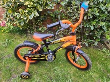 Skrike 14" Kids Bike With Stabilisers - Orange and Black