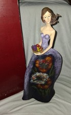 Elegance Lady In Purple Dress Figurine Ornament Brand New with box 
