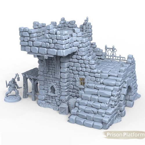 Ruined prison platform - ruined,