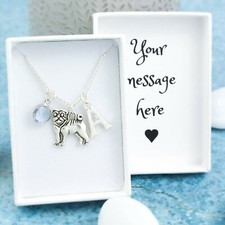 Pug Necklace, Personalised Jewellery, Dog Owner Gifts, New Puppy, Bulldog Breed