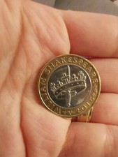 William Shakespeare Sword and Crown Histories £2 Shiny Coin