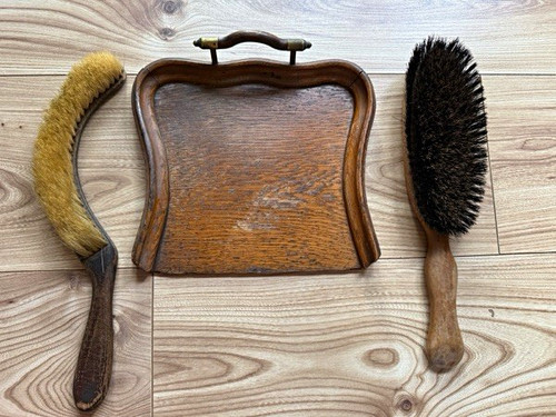 Antique wooden crumb tray - wooden, &
