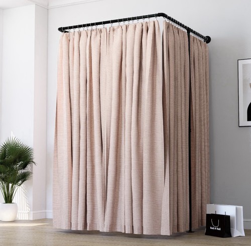 Shaped changing room curtain - u,