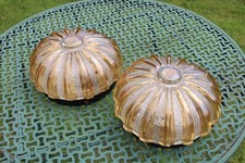 Pair of Vintage Moulded Glass Jelly Fish Ceiling / Wall Light Fittings