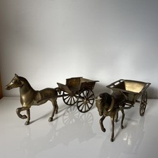 Vintage brass horse cart - 2, x