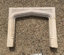 Lovely large 19thC limestone fire surround fireplace for log burner or dog grate