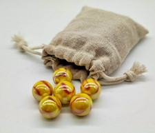 33 x Round Glass Marbles Cloth