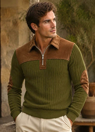 Men green rib - men’s, rib-knit