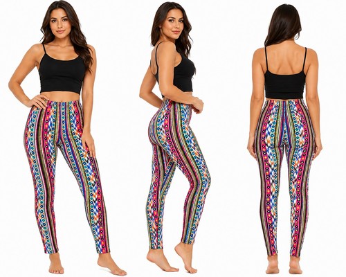 Women aztec print legging - print,