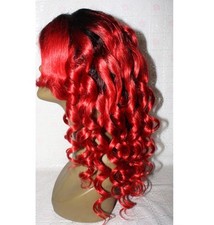 Whitney heartless curls red wavy long  Brazilian 100% human Hair lace front Wig