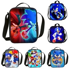Sonic The Hedgehog Insulated Lunch Bags School Snack Picnic Lunchbox Travel Bags