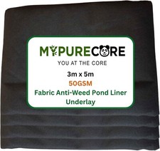 50gsm Pond Liner Underlay 3m x 5m Tear-Resistant, Durable Garden Pool Foundation