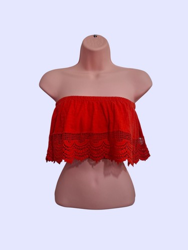 Red flowy embroidered lace