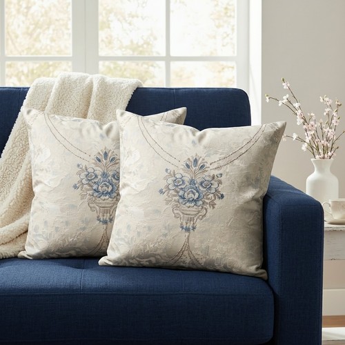 Teal grey luxury embroidered - teal,
