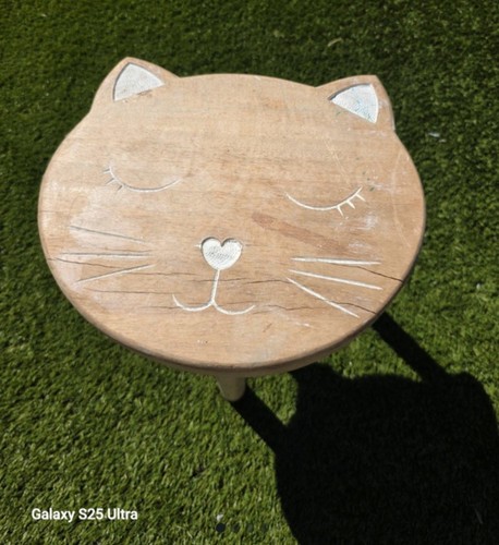 Wooden cat legged stool home - wooden, 3