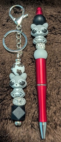 Raccoon charm keychain - charm,