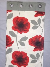 Pair of Next Curtains Floral Poppy 48" Wide x 52" Drop Eyelet