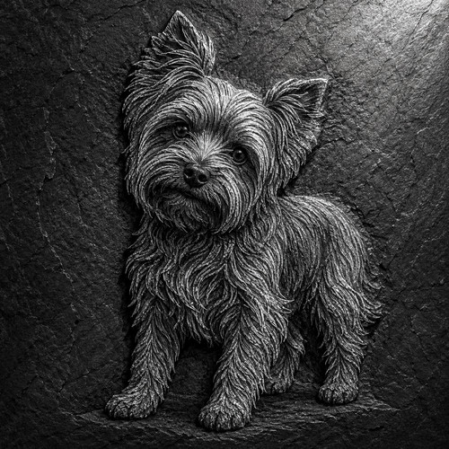 Yorkshire terrier dog engraved - terrier,