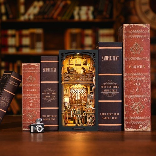 Diy book nook film darkroom - book,