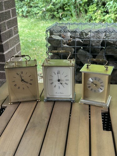Gold colour carriage clocks - gold,