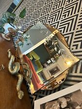 Sublime 1930's Art Deco Peach Glass Bevelled Venetian Oval Flower Mirror