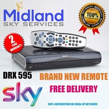 SKY HD BOX AMSTRAD DRX595 LATEST DESIGN MINI SLIMLINE BOX + REMOTE CONTROL