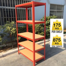 5 TIER HEAVY DUTY STEEL METAL SHELVING RACKING INDUSTRIAL GARAGE WORKSHOP SHELF