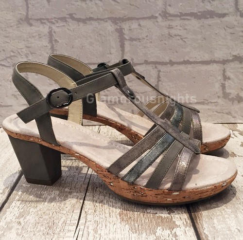 Ladies pewter grey strappy mid - grey,